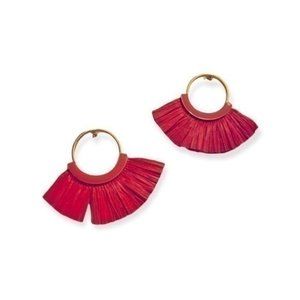 Pink raffia and gold detailing statement earrings from Long Tall Sally EUC